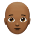 🧑🏾‍🦲 person: medium-dark skin tone, bald display on Apple